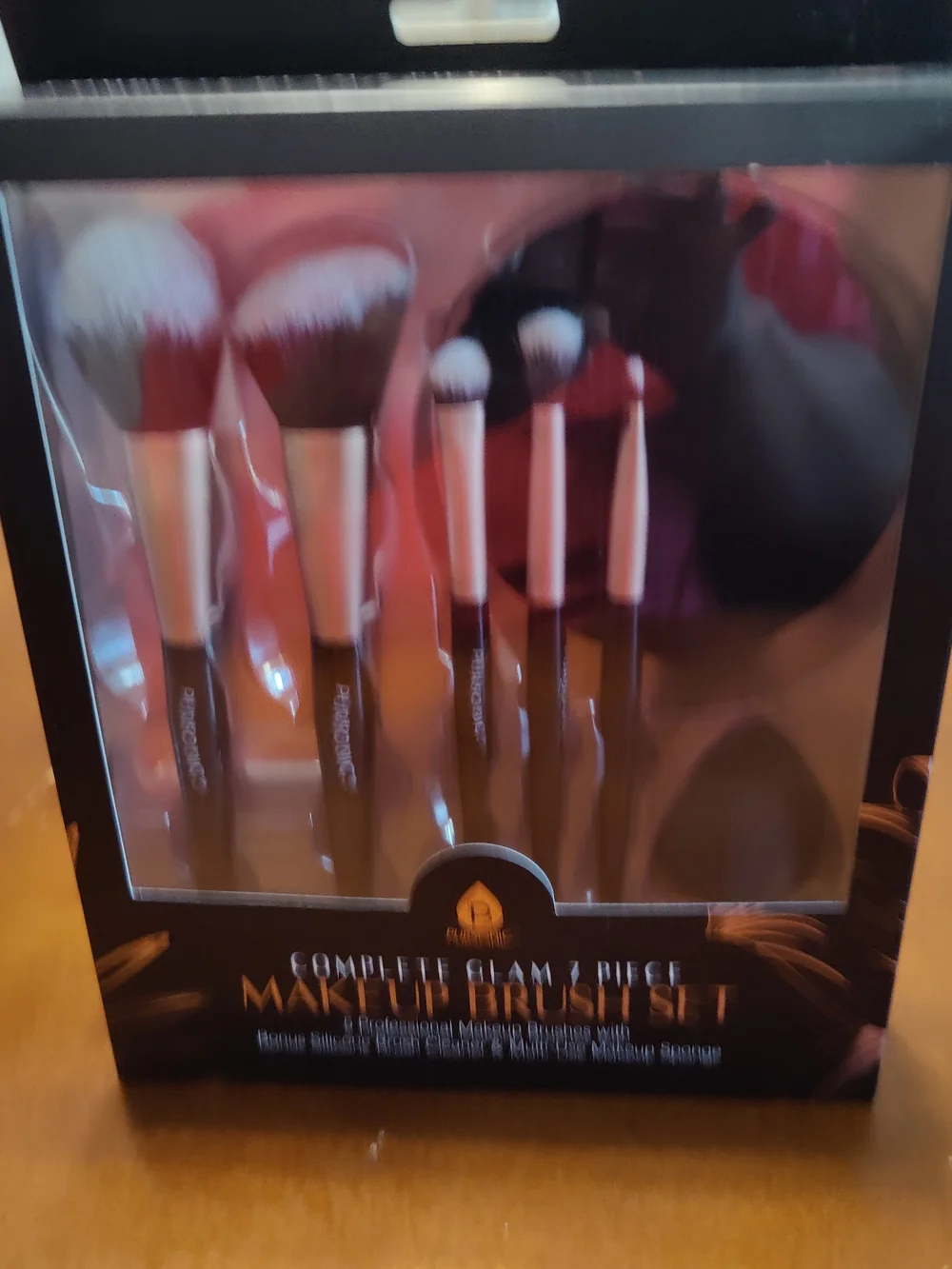 NEW Complete Glam 7-Piece Makeup Brush Set in Rose Gold & Black